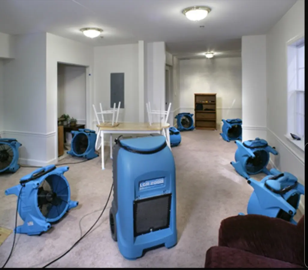 Air movers and dehumidifier setup for Water Extraction & Removal in Cahokia Heights